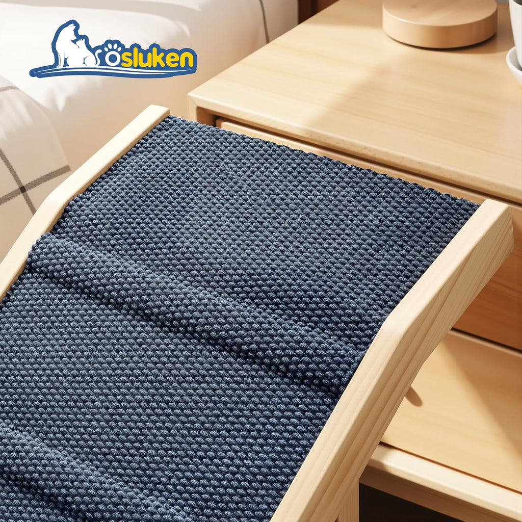 𝟐𝟎𝟐𝟔 𝐔𝐩𝐠𝐫𝐚𝐝𝐞𝐝 Dog Ramp for Bed, 64" Long Foldable Pet Ramp for Small Large Dogs, Dog Ramps for High Beds Car, High Traction with Platform 6 Adjustable Heights 24" to 30" Up to 220LBS, Wood