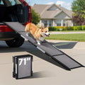 Dog Ramp for Car - 71" L x 17" W Portable Dog Ramp for Car | Foldable, Compact, Cars, Trucks, SUVs, Beds, Sofas, Anti-slip Feet, Traction Carpet, 250 lbs Capacity, for Small to Large