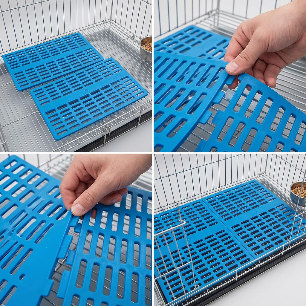 Cage Tray Prevents Mess By Allowing Waste to Drop Through Non Slip Footing Easy Maintenance Suitable for Dog crates, Blue, 34 * 25 * 1cm A Model 1
