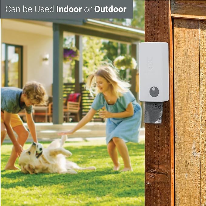 SVD.PET Dog Poop Bag Dispenser, Outdoor or Indoor Pet Waste Bag Dispenser Station, Wall Mount or Hanging with Strap. Easy to Refill Magnetic Cover (White, Dispenser only)