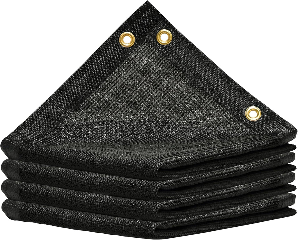 ColourTree 4' x 10' Black Shade Cloth with Grommets - 90% Sunblock, Durable Mesh Fabric Tarp for Dog Kennel Cover, Fence Privacy Screen, Greenhouse, Chicken Coop & Pet Playpen (We Make Custom Size)