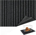 Dog Crate Mat 47"x32" Extra Thick Waterproof Non-Slip Kennel Pad | Absorbent Striped Design for Under Crate, Reusable & Washable Dog Mat for Crate