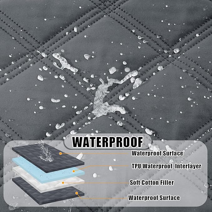Smiry Waterproof Dog Bed Cover Blanket 40x80, Soft Reversible Pet Blanket, Washable Leakproof Cats Dogs Couch Cover for Sofa, Couch, Furniture, Dark Grey/Dark Grey