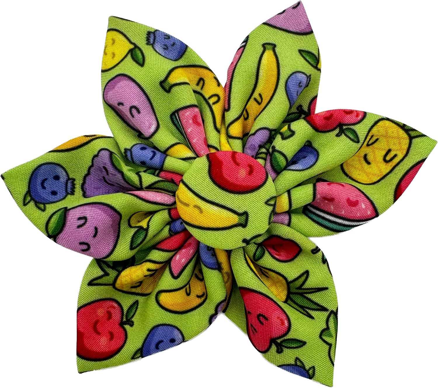 Huxley & Kent Pinwheel Collar Bow for Dogs & Cats, Tutti Fruity, Small | Clips to Any Collar with Hook & Loop, Soft, Lightweight, Machine Washable, Great for Holidays, Photos & Gifting