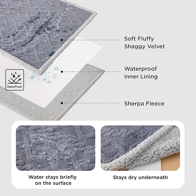 Bedsure Waterproof Dog Blankets for Bed - Pet Blanket for Bed Couch Protector Washable, Jacquard Coral Fleece Cat Throw Blanket, Soft Plush Reversible Furniture Protection, King, 86x108, Pale Oak