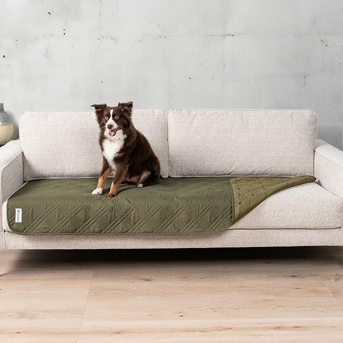 PetAmi Waterproof Couch Cover for Dogs, Waterproof Pet Blanket, Reversible Furniture Cover Sofa Protector for Pet Cat Bed, Washable Waterproof Blanket Dog Cover for Couch Seat, 30x70 Green