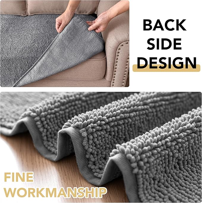 H.VERSAILTEX Non Slip Pet Couch Cover Chenille Dog Bed Protector Thick Soft Sofa Slipcover Pet Friendly Washable Couch Cushion Covers for Pets (52" x 82", Gray)