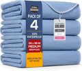 Utopia Bedding Washable Underpads 24" x 36" (Pack of 4), Waterproof Reusable Heavy Absorbency Incontinence Bed Pads for Adults, Kids, Elderly and Pets, Bedwetting Pads for Sofa and Couch (Blue)