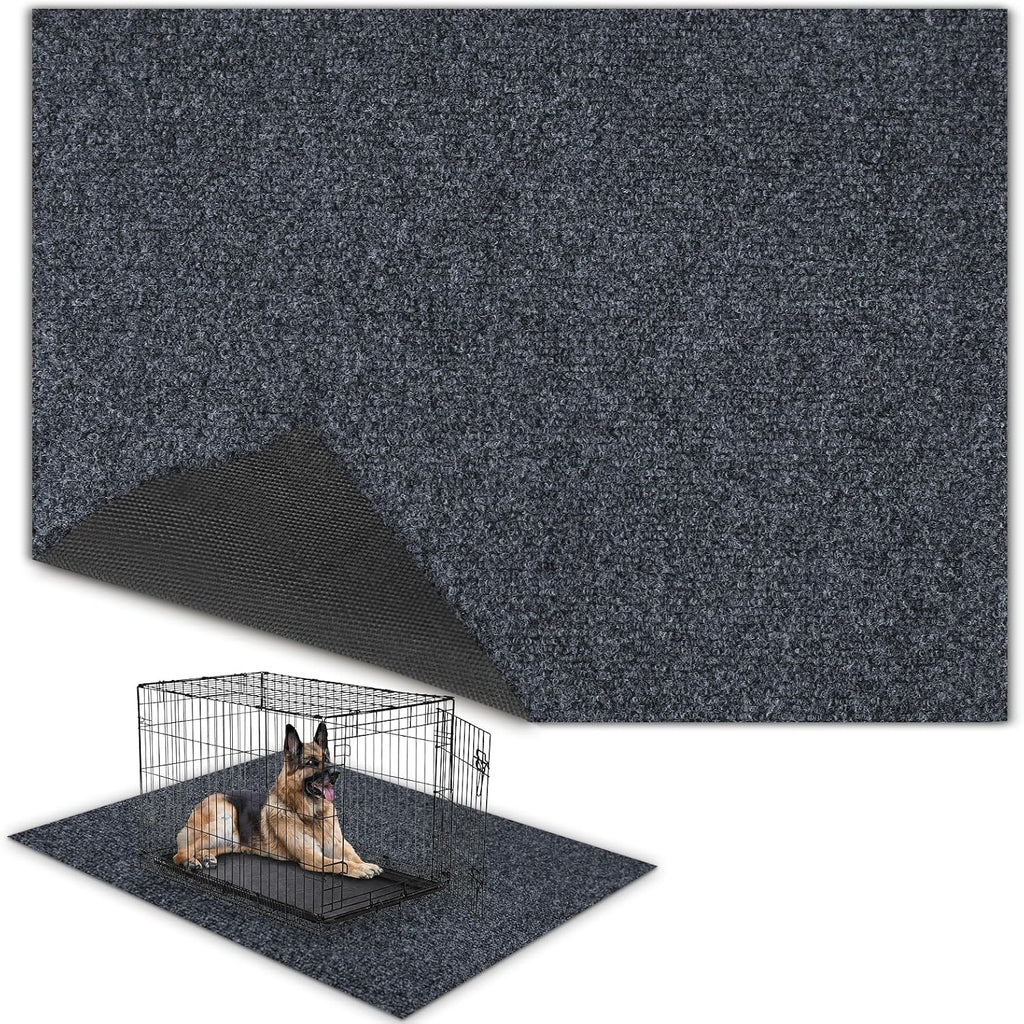 TRINKA Dog Crate Mat Liner, 60"X 46" Large Under Dog Kennel Mat | Waterproof Non-Slip Under Pet Crate Liner, Absorbs Urine Washable Reusable Puppy Playpen Pad to Protect Floors, Dark Gray