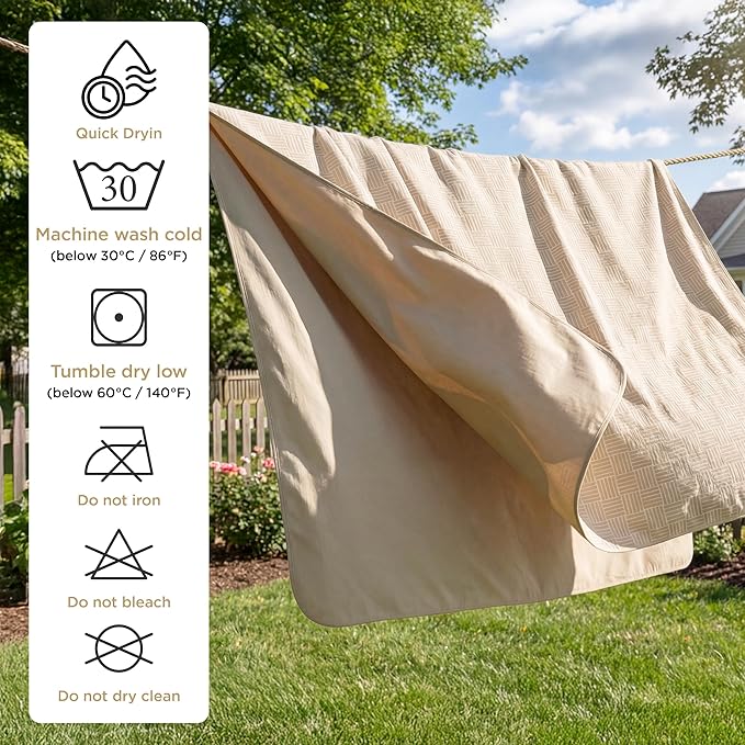 Bedsure Waterproof Bed Cover for Dogs Washable - Waterproof Blanket for King Bed Couch Sofa Cozy, Lightweight Furniture Protector for Pet Cat Quick Drying, Sandy Tan, 82x102IN