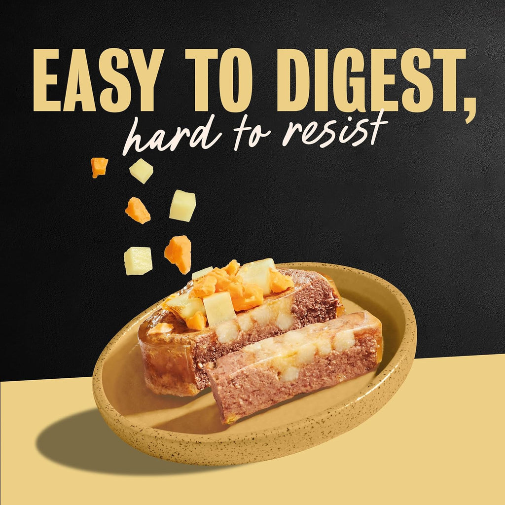 Cesar Loaf & Topper Wet Dog Food, Ham & Egg Flavor, 3.5 oz, 24 Count | Pork #1 ingredient, easy to digest, no fillers or added sugar, use as meal or food topper, easy peel trays