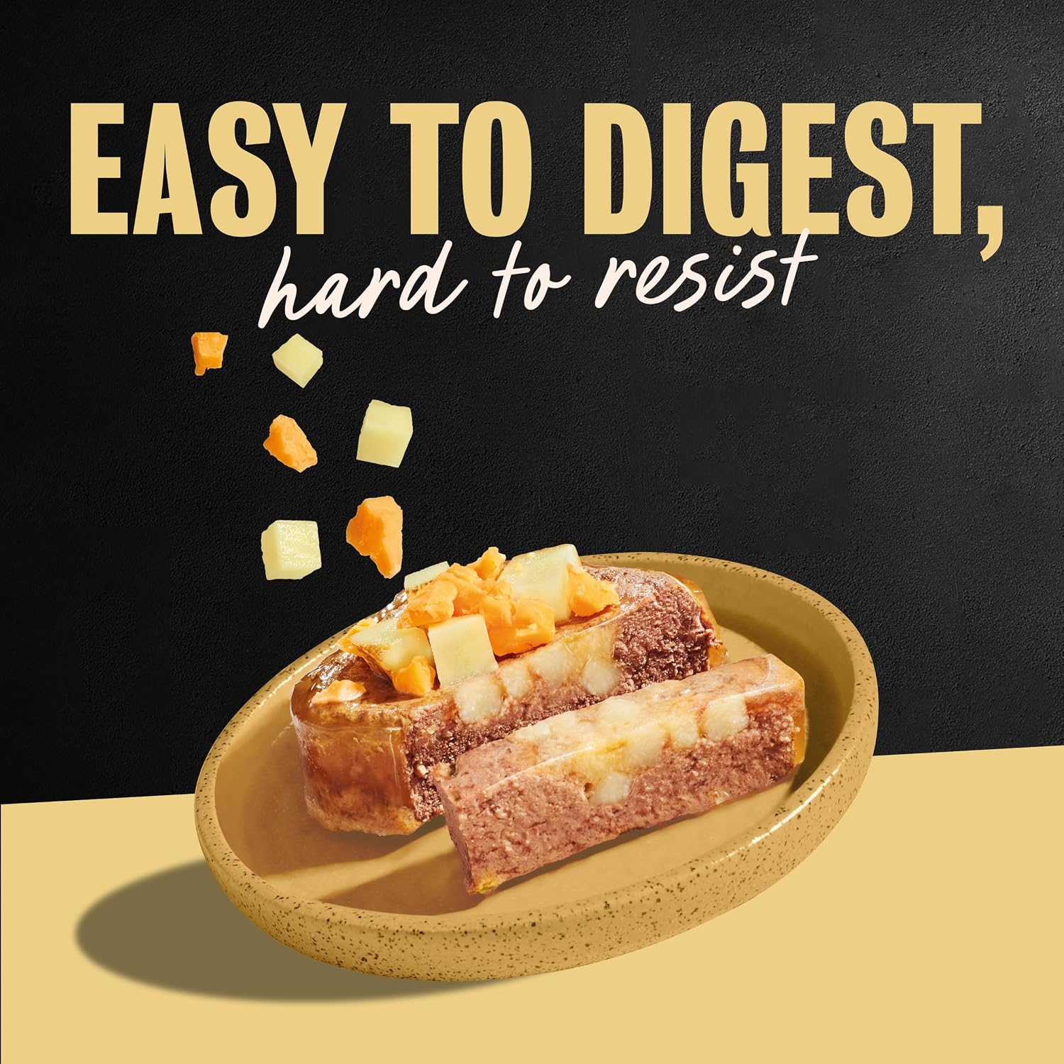 Cesar Loaf & Topper Wet Dog Food, Ham & Egg Flavor, 3.5 oz, 24 Count | Pork #1 ingredient, easy to digest, no fillers or added sugar, use as meal or food topper, easy peel trays
