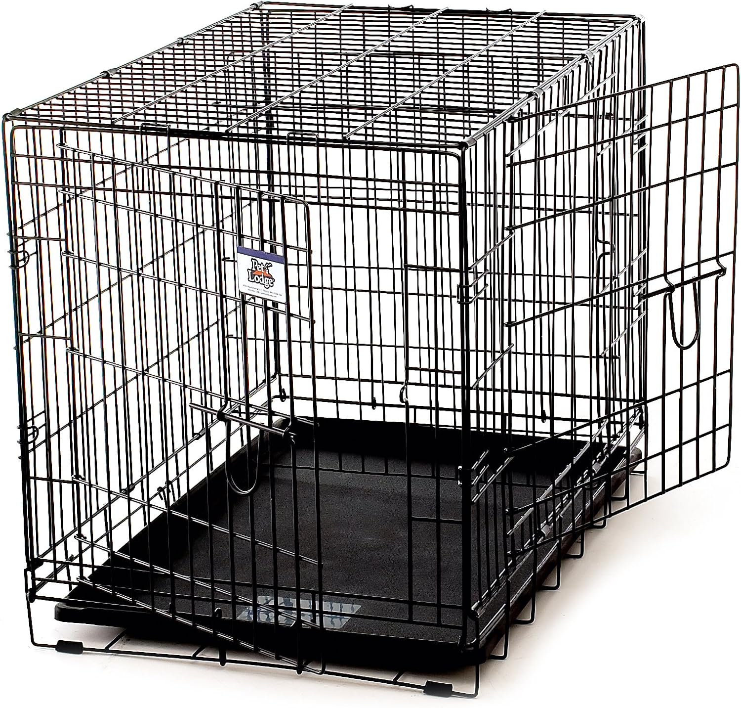 Pet Lodge® Wire Dog Crate | Small Pet Carrier | Easy to Clean | Multi-Functional Pet Crate | Double Door Crate | Great for Pets Up to 50lbs | Medium