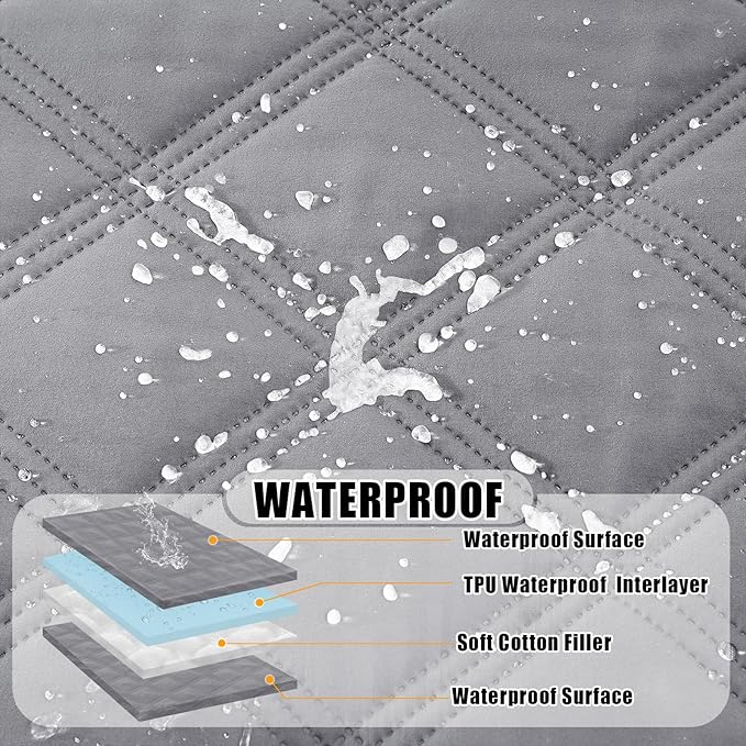 Smiry Waterproof Dog Bed Cover Blanket 30x53, Soft Reversible Pet Blanket, Washable Leakproof Cats Dogs Couch Cover for Sofa, Couch, Furniture, Grey/Grey