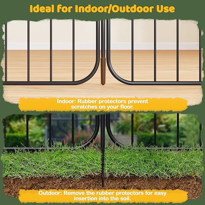 Yaheetech Expandable Dog Playpen, 16 Panel 24 inch Puppy Playpen with Door Indoor/Outdoor Pet Fence for Small Medium Dogs
