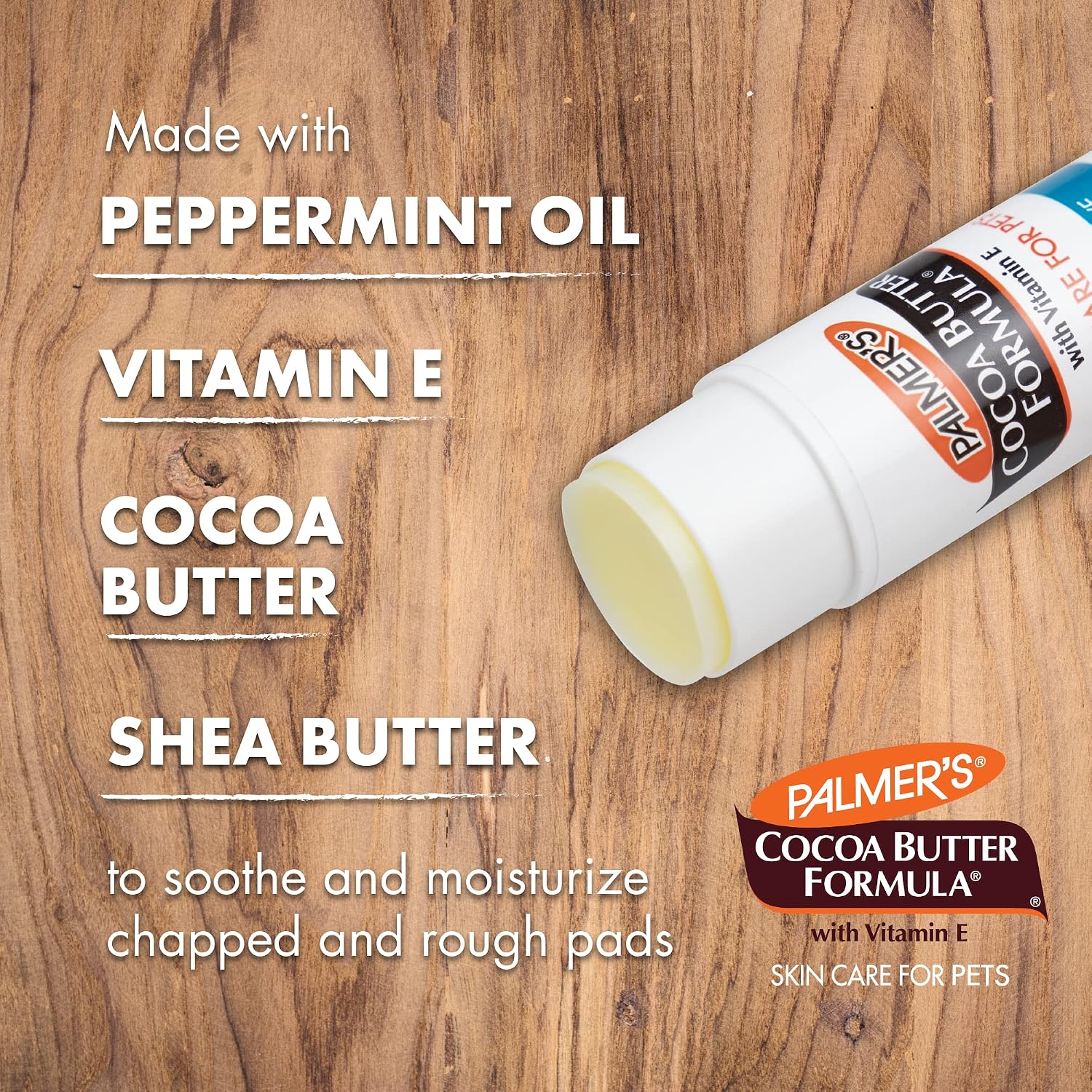 Palmers for Pets Cocoa Butter Paw Pad and Nose Balm, Fragrance-Free, 0.5 Oz | Vitamin E peppermint oil and shea butter, moisturizing balm, fragrance-free, rough or dry paws