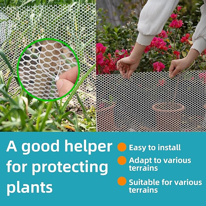 Pet & Garden Safeguard - 15.7IN x 49.2FT Roll - Green Plastic Netting, Multi-Use Decorative Fence for Poultry, Dogs, Rabbits,Chicken and Snake Barrier