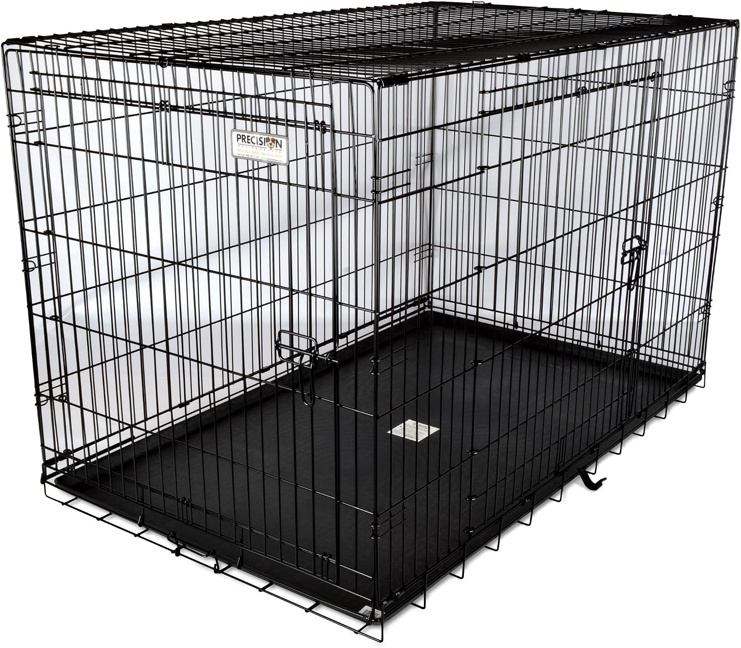 Precision Pet Products Two Door Great Crate Wire Dog Crate, 48 Inch, For Pets 90-125 lbs, With 5-Point Locking System