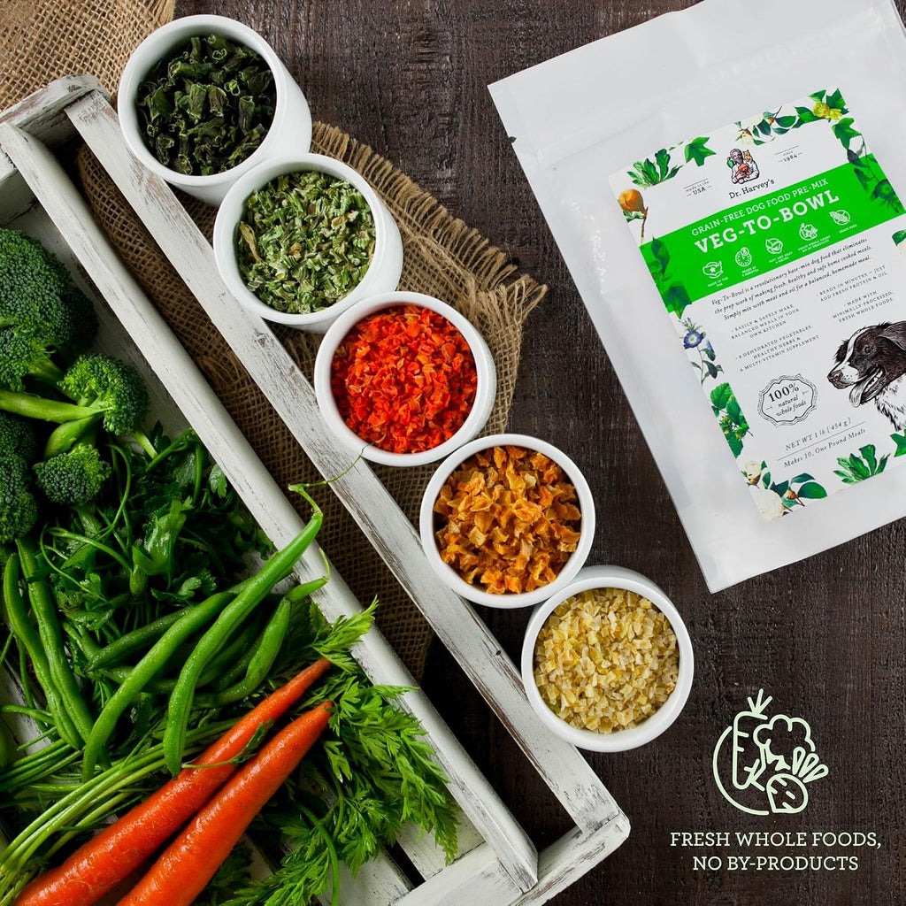 Dr. Harvey's Veg-to-Bowl Dog Food, Human Grade Dehydrated Base Mix for Dogs, Grain Free Holistic Mix (3 Pound) | Dehydrated - Holistic Mix