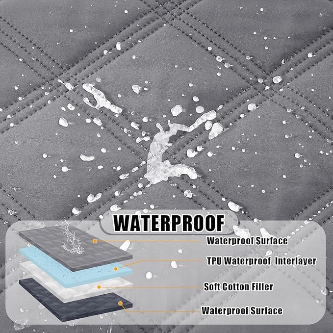Smiry Waterproof Dog Bed Cover Blanket 40x70, Soft Reversible Pet Blanket, Washable Leakproof Cats Dogs Couch Cover for Sofa, Couch, Furniture, Grey/Dark Grey