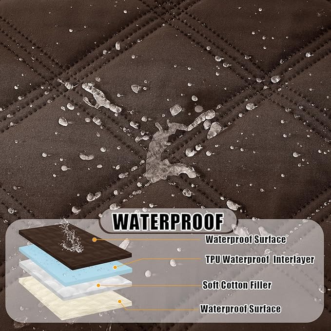 Smiry Waterproof Dog Bed Cover Blanket 68x82, Soft Reversible Pet Blanket, Washable Leakproof Cats Dogs Couch Cover for Sofa, Couch, Furniture, Chocolate/Beige