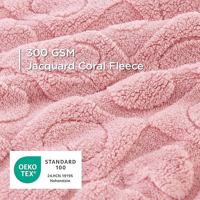 Bedsure Dog Blanket for Medium Dogs Washable - Fluffy Fuzzy Puppy Cat Blanket with Premium 300GSM Coral Fleece Soft for Pet Kitten Doggy, Pink, 30x40IN