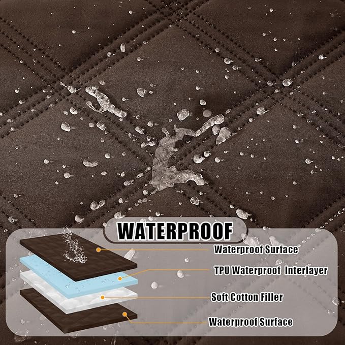 Smiry Waterproof Dog Bed Cover Blanket 68x82, Soft Reversible Pet Blanket, Washable Leakproof Cats Dogs Couch Cover for Sofa, Couch, Furniture, Chocolate/Chocolate