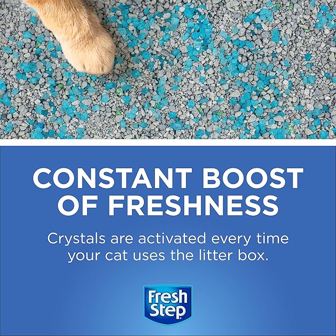 Fresh Step Cat Litter Crystals Deodorizer, Non Toxic Odor Neutralizing Crystals for Litter Boxes that Help Control Smells and Keep Home Areas Fresh, Fresh Scent, 15 Ounce - 12 Pack