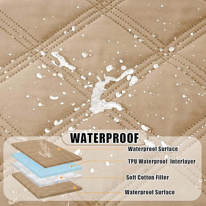 Smiry Waterproof Dog Bed Cover Blanket 40x80, Soft Reversible Pet Blanket, Washable Leakproof Cats Dogs Couch Cover for Sofa, Couch, Furniture, Camel/Camel