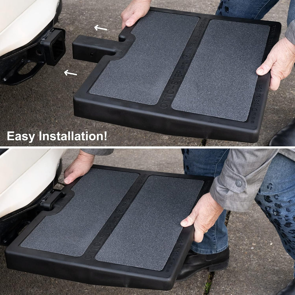 USA Made Otto Step Pet Ramp Step Helps Dogs Get in & Out of Car Van SUV | Portable Lightweight Dog Ramp | Simply Slide into 2 inch Trailer Hitch Receiver | No Tools Needed | Essential Pet Gear |