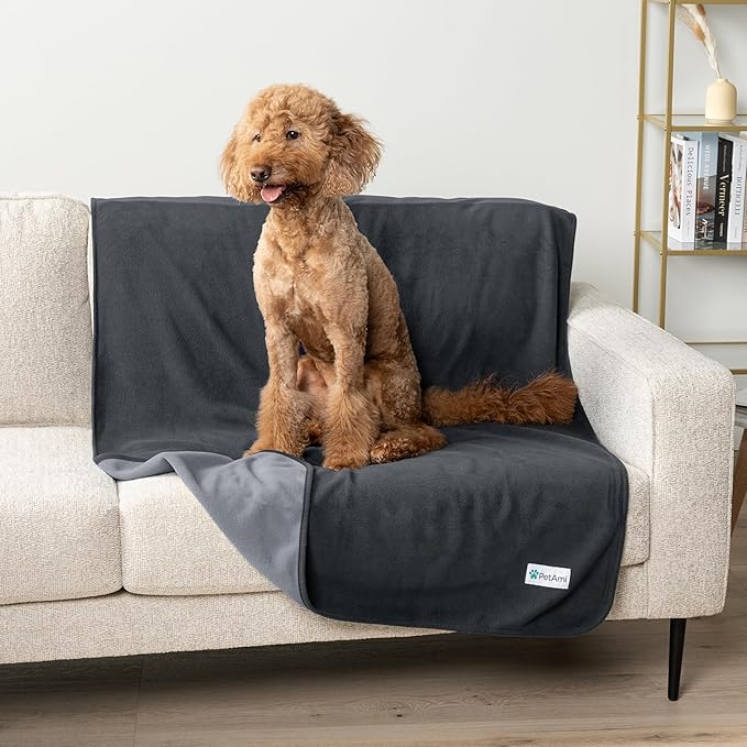 PetAmi Waterproof Pet Blanket Dog Bed Couch Cover for Furniture, Reversible Washable Soft Fleece