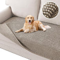 H.VERSAILTEX Plush Chenille Pet Couch Cover Thick Soft Sofa Cover for 3 Cushion Couch Anti Slip Couch Cover Furniture Protector for Dog, Pet, Cat (35" x 74", Taupe)