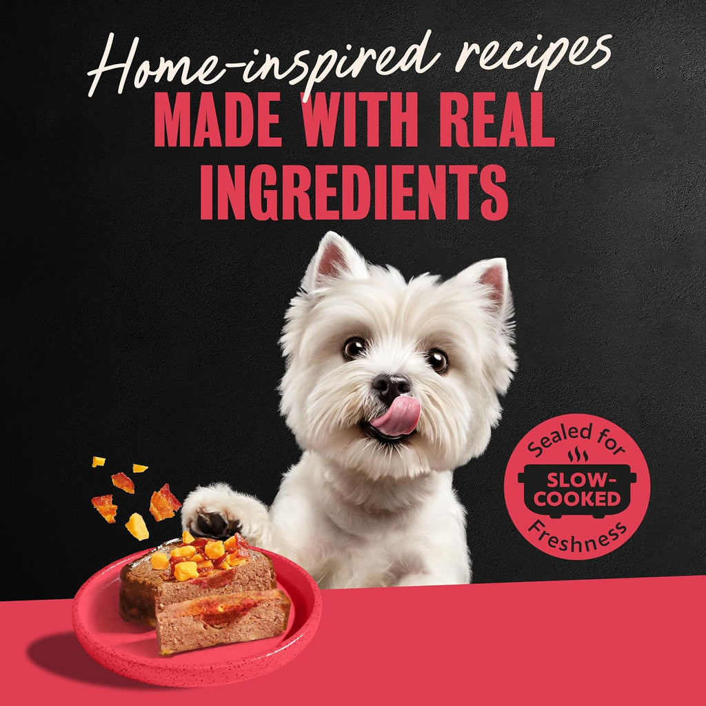 Cesar Loaf & Topper Wet Dog Food, Variety Pack, 3.5 oz, 24 Count | Real meat #1 ingredient, no fillers or artificial flavors, easy-to-digest, slow-cooked tender texture, easy peel trays