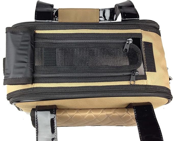 Pet Life ® 'Mystique' Fashion Designer Travel Soft-Folding Airline Apprived Pet Dog Carrier with Quilted Front Pocket
