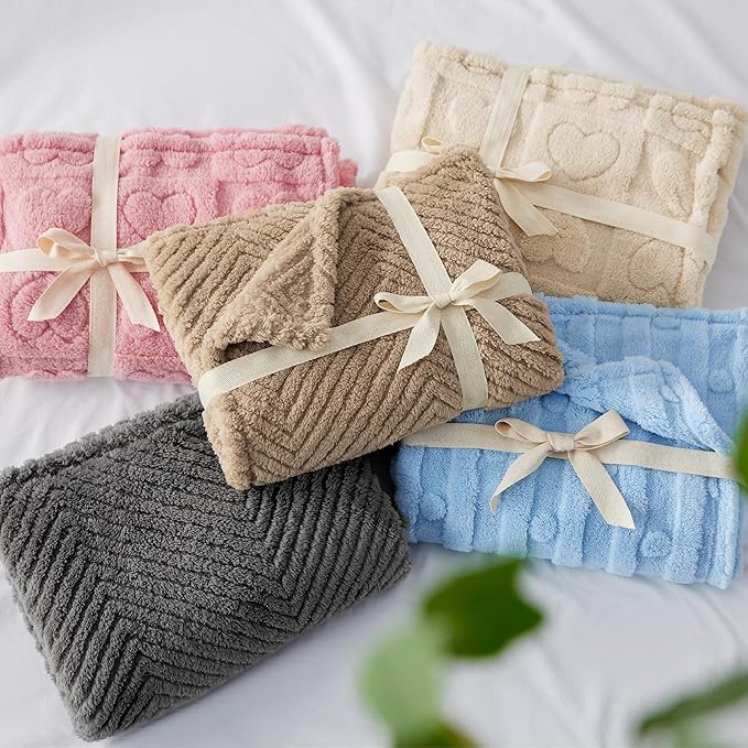 Bedsure Dog Blanket for Large Dogs Washable - Fluffy Fuzzy Puppy Cat Blanket with Premium 300GSM Coral Fleece Soft for Pet Kitten Doggy, Blue, 40x50IN