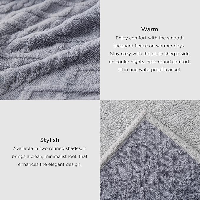 Bedsure Waterproof Dog Blankets for Medium Dogs - Pet Blanket for Couch Protector Washable, Jacquard Coral Fleece Cat Throw Blanket, Soft Plush Reversible Furniture Protection, 30"x40", Pale Oak