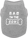 Discover Cozy Cotton Canine Wear: Soft, Lightweight, and Breathable Dog Shirt Vest with Eye-Catching Graphics(Bad to The Bone), Keeping Your Furry Friend Warm and Comfy! Grey 4XL