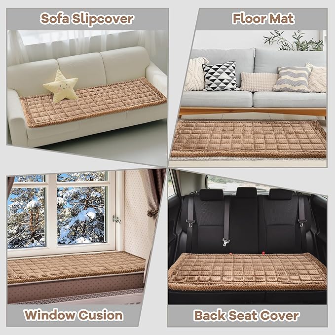 Washable Dog Couch Cover Protector, Non Slip Dog Bed Mat Machine Washable Large Blanket for Dogs, Pet Couches Covers for Sofa (Coffee, 27.6 * 70.9 '')