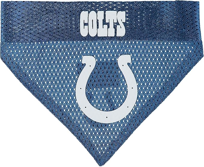NFL DOG BANDANA - INDIANAPOLIS COLTS REVERSIBLE PET BANDANA. 2 Sided Sports Bandana with a PREMIUM Embroidery TEAM LOGO, Small/Medium. - 2 Sizes & 32 NFL Teams available