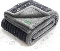 Waterproof Dog Blanket for Large Dogs - Washable Pet Throw Blanket for Couch Bed Protector, Cozy Fleece Calming Dog Blankets for Indoors & Outdoors, Dark Grey, 50"x60"
