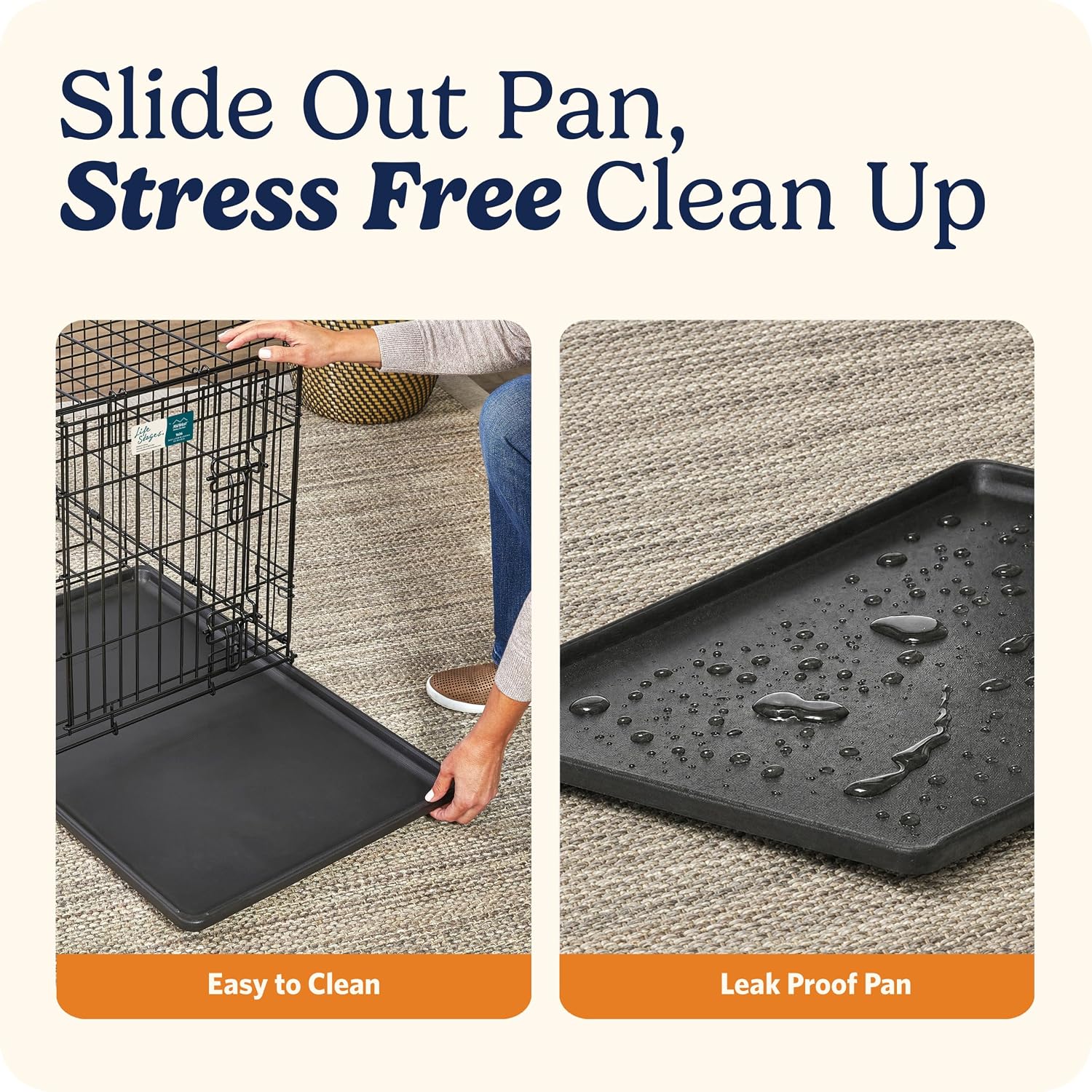 MidWest Homes for Pets Intermediate LifeStages Double Door 36-Inch Folding Dog Crate, Enhanced Security, Includes Leak-Proof Pan, Divider Panel, Handle, Rubber Feet