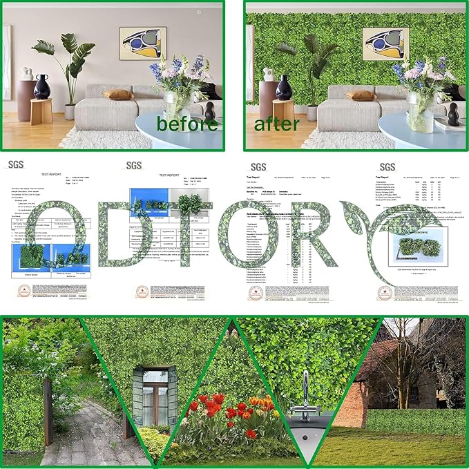 Artificial Plant Wall Roll: 48 X120 in (40 sqft) UV-Anti Ivy Privacy Fence Screen Faux Greenery Panels Backdrop Boxwood Ivy Vine Leaf Hedge Fence for Indoor Outdoor Green Decor