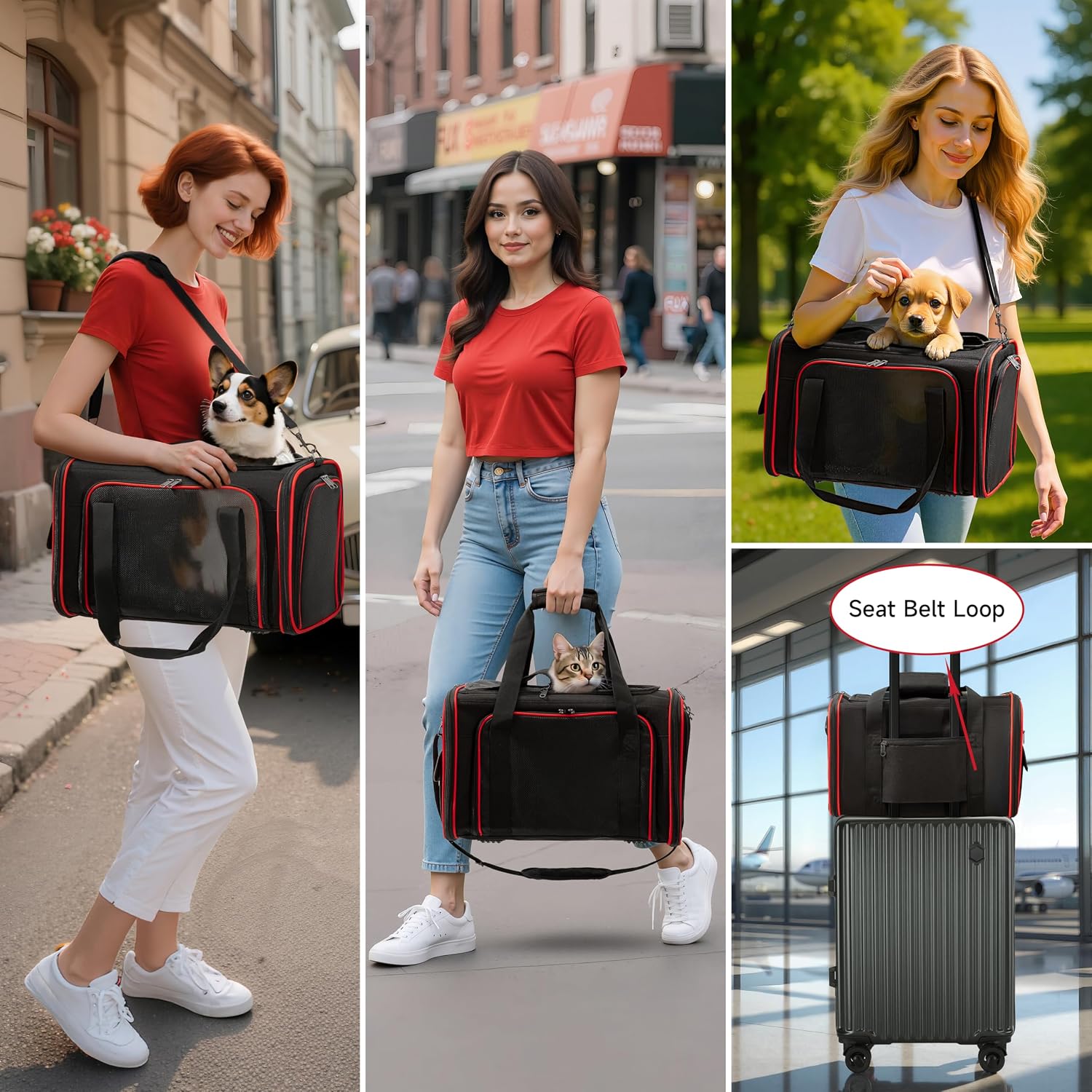 EliteField Soft-Sided Pet Carrier for Cats & Small Dogs (3-Year Warranty) | Airline Approved, Waterproof, Scratch-Resistant Mesh, Removable Support Bed, Built-In Leash, Suitcase Sleeve, Seat Belt Loops