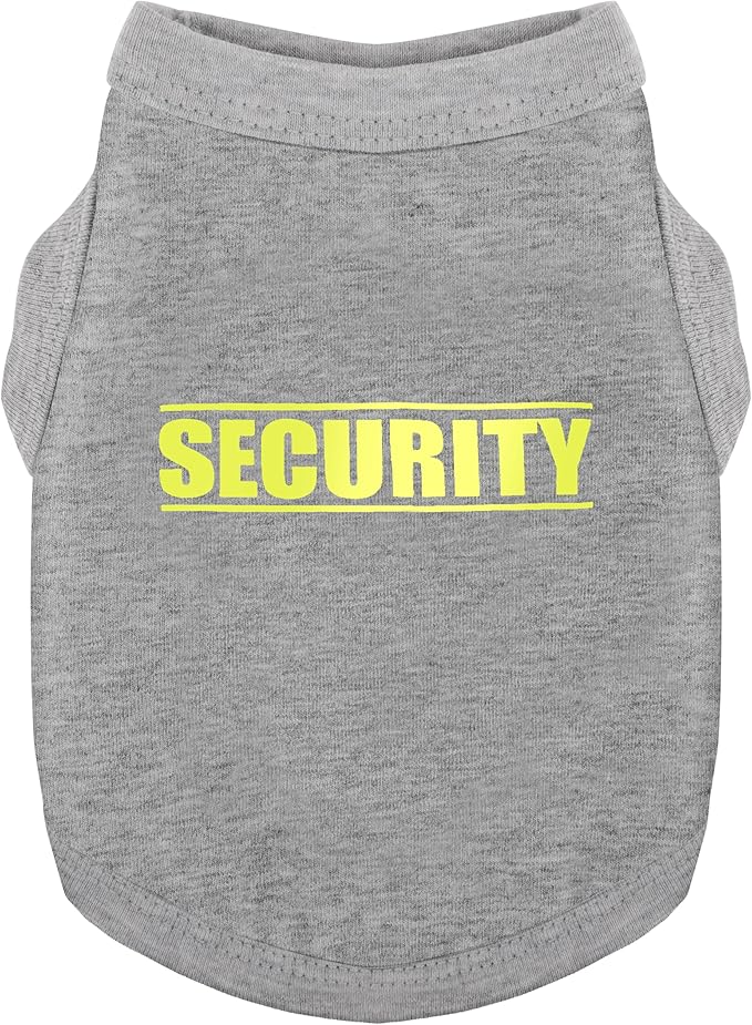 Discover Cozy Cotton Canine Wear: Soft, Lightweight, and Breathable Dog Shirt Vest with Eye-Catching Graphics(Security), Keeping Your Furry Friend Warm and Comfy! Grey 3XL
