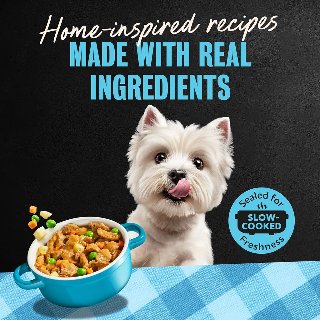 Cesar Home Delights Wet Dog Food, Chicken & Vegetables, 3.5 oz, 24 Count | Real chicken #1 ingredient, no fillers or added sugar, easy to digest, use as meal or food topper, easy peel trays