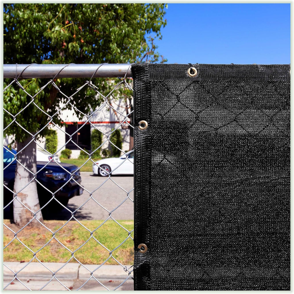 ColourTree 4' x 10' Black Shade Cloth with Grommets - 90% Sunblock, Durable Mesh Fabric Tarp for Dog Kennel Cover, Fence Privacy Screen, Greenhouse, Chicken Coop & Pet Playpen (We Make Custom Size)