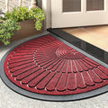 tchdio Door Mat Outdoor Indoor Entrance Doormat-Semicircular Durable Rubber Non Slip Front Door Mat for Outside Inside Entry Entryway Dirt Trapper WelcomeMat for Muddy Paws and Shoes-Red 17”x30”