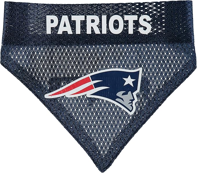 Pets First NFL DOG BANDANA - NEW ENGLAND PATRIOTS REVERSIBLE PET BANDANA. 2 Sided Sports Bandana with a PREMIUM Embroidery TEAM LOGO, Large/X-Large. - 2 Sizes & 32 NFL Teams available