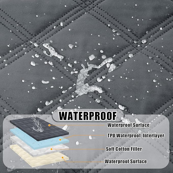 Smiry Waterproof Dog Bed Cover Blanket 30x70, Soft Reversible Pet Blanket, Washable Leakproof Cats Dogs Couch Cover for Sofa, Couch, Furniture, Dark Grey/Beige