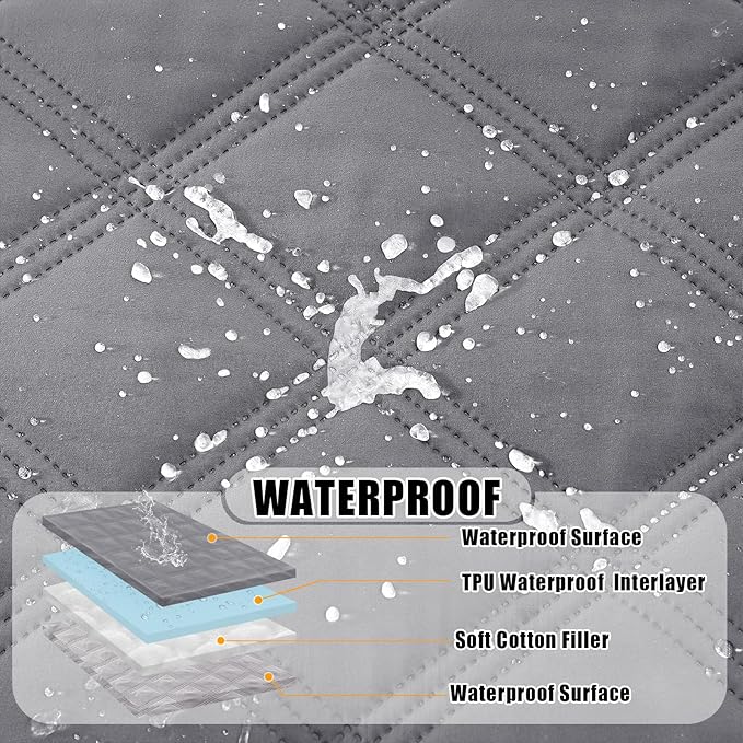 Smiry Waterproof Dog Bed Cover Blanket 40x70, Soft Reversible Pet Blanket, Washable Leakproof Cats Dogs Couch Cover for Sofa, Couch, Furniture, Grey/Light Grey